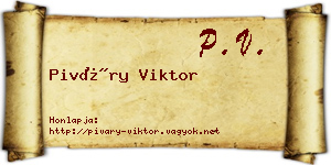 Piváry Viktor névjegykártya