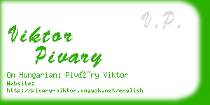 viktor pivary business card